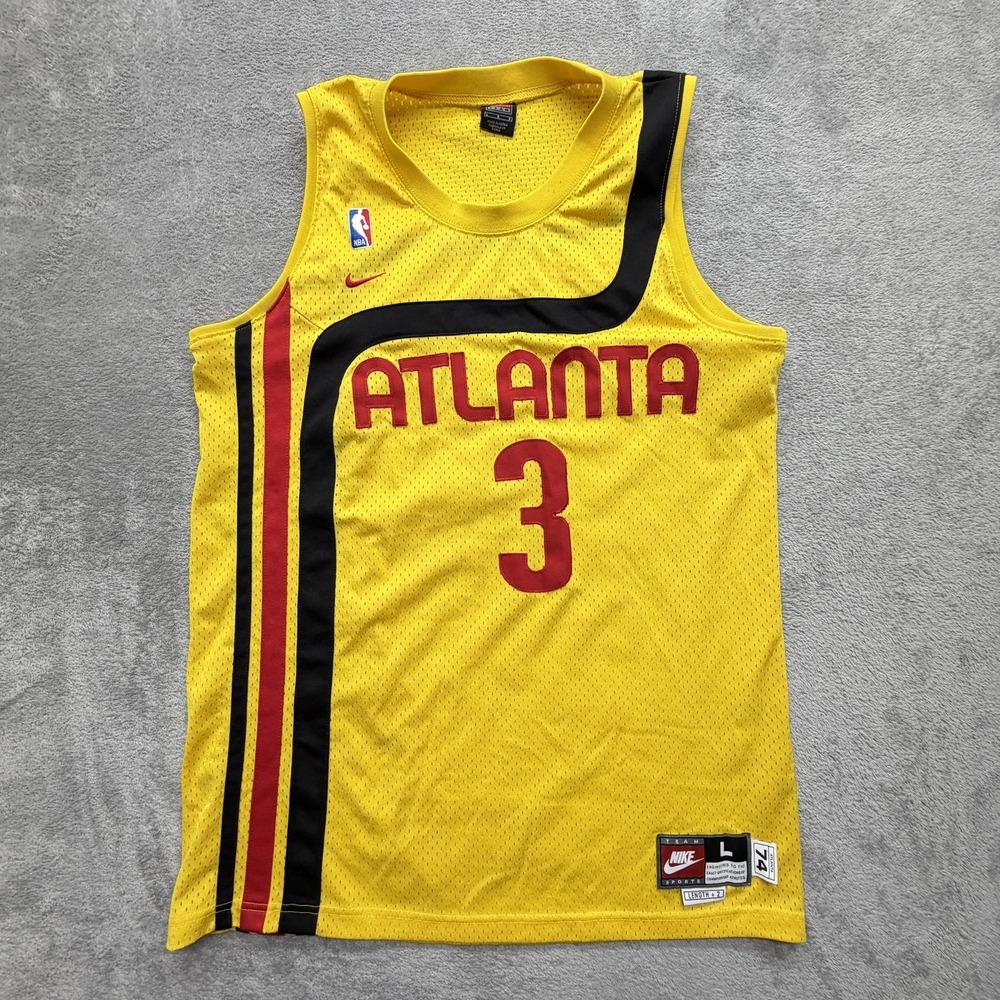 Vintage Atlanta Hawks Jersey‎ Mens L Yellow NBA Basketball ShaREEF 3 Team Nike